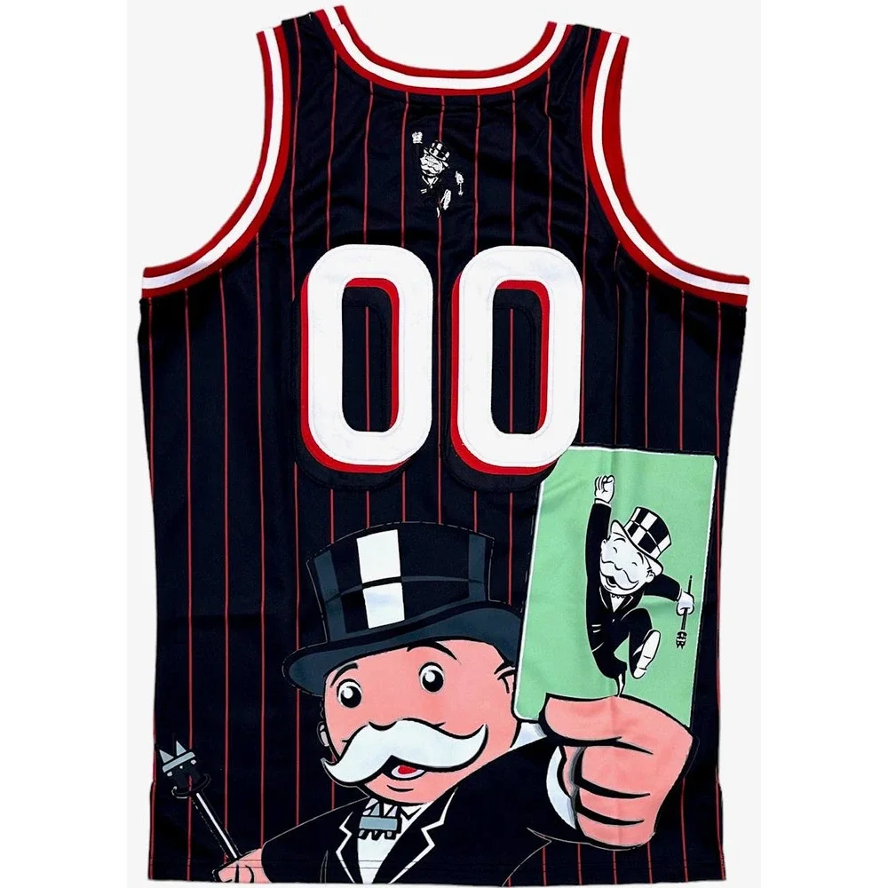 Monopoly Board Game Men's Headgear Classics Embroidered Basketball Jersey - Picture 2 of 4